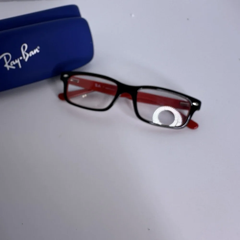 Ray-Ban RB1535 3573 Kids Eyeglasses Frames Black Red‎ Rectangular 48-16-130